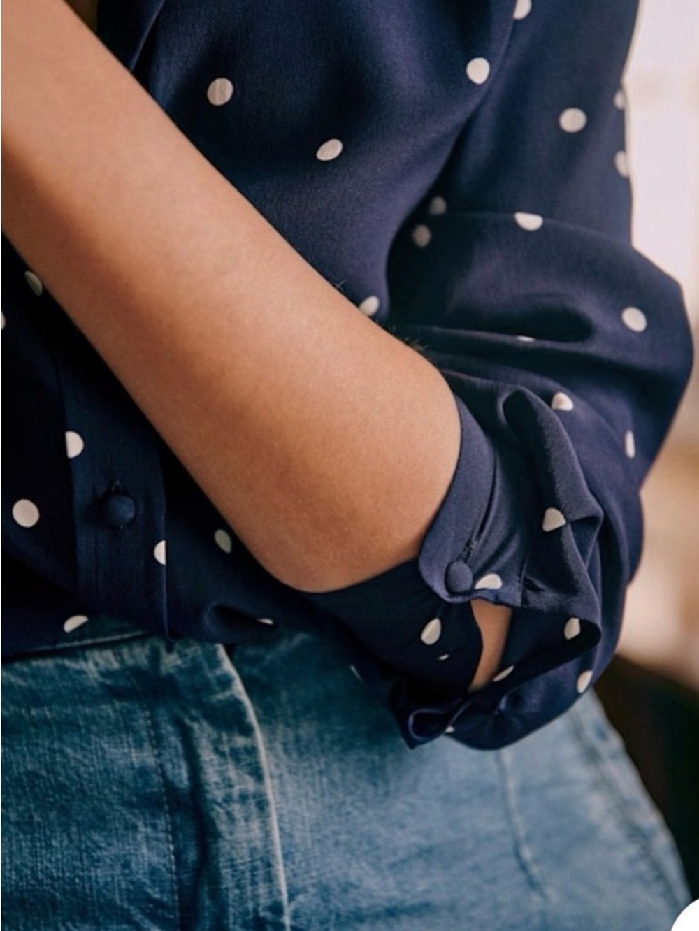 Sezane Ann Silk Button Up Shirt | Size 42